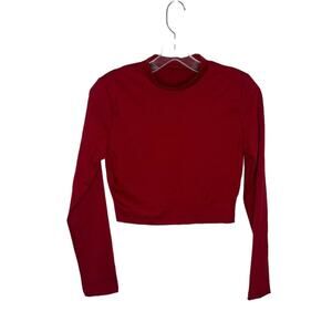 Blush Mark Women's Top Size Small Long Sleeve Red Mock Turtle Neck Pullover
